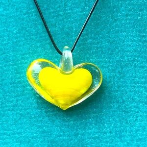 Vintage Art Glass Pendant Necklace